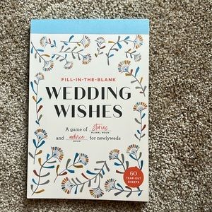 Wedding shower, wedding wishes fill in the blank sheets/book